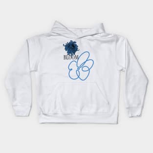 Bloom | blue flower peony Kids Hoodie